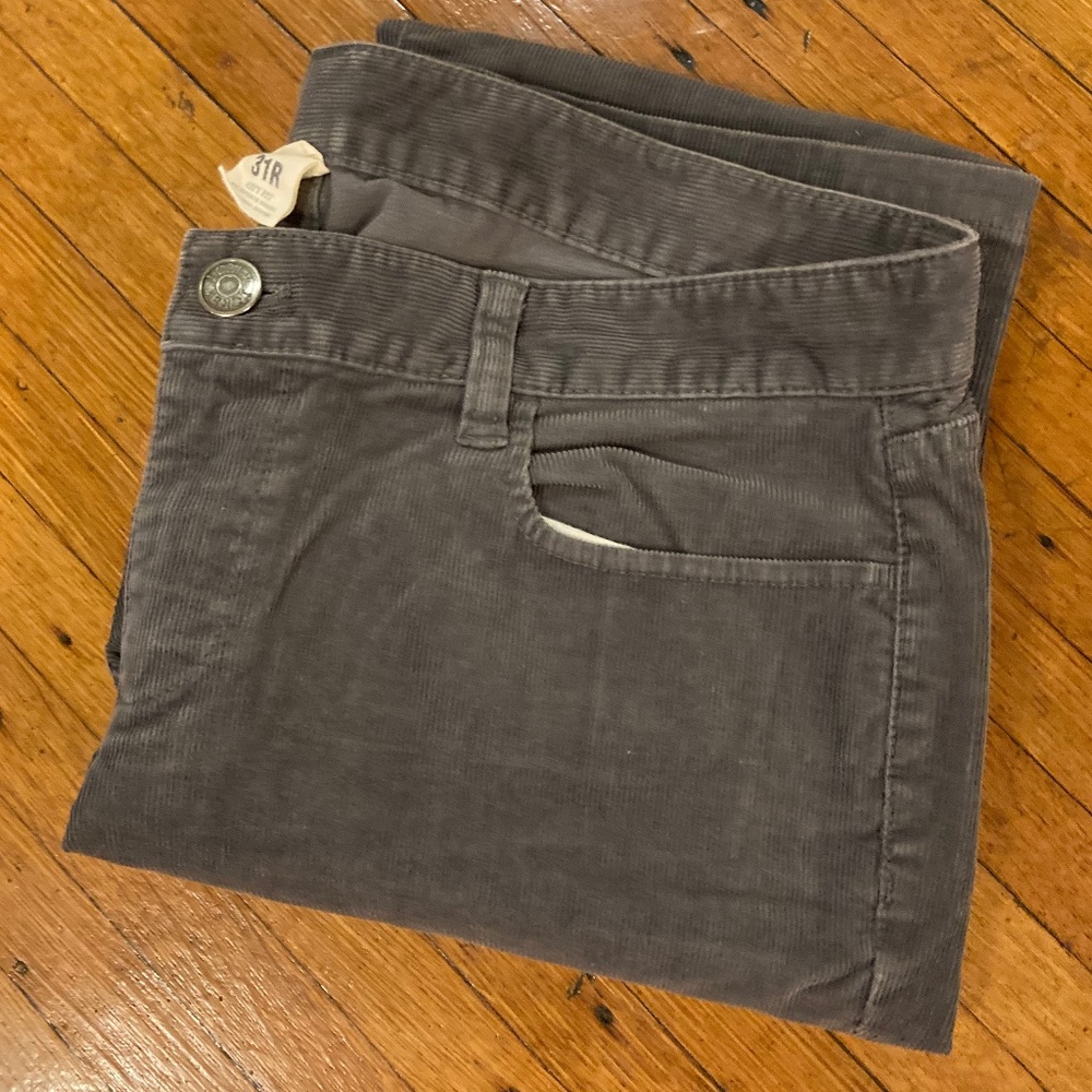 J.Crew City Fit straight leg cord, 31R, grey